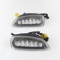 July King Led Daytime Running Light For Porsche Cayenne 2008 2009 2010, B Type, Led 6000K White Front Bumper Drl + Yellow Turn Signals Light