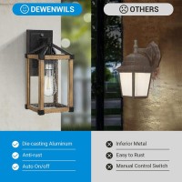 Dewenwils Dusk To Dawn Outdoor Wall Light Exterior Light Fixture Wall Mount Brown Finish Outdoor Wall Lantern Weatherproof Por