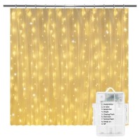 Solhice Fairy Lights For Shower Curtain, 72 X 72 Inches Battery Operated Waterproof Christmas Curtain String Lights With 10 Hooks For Bathroom, 180 Leds Indoor Outdoor Decor (No Curtain)