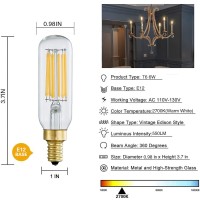 Yfxrlight Dimmable T6 Vintage Led Light Bulbs Warm White 2700K,6W Equal 60 Watt Light Bulb, E12 Base Candelabra Bulb For Chandeliers,Pendant,Wall Scones 6Pack