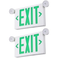 Torchstar Black Led Exit Sign With Emergency Lights, Ul 924, Emergency Exit Light With Battery Backup, Adjustable Heads, Fire Exit Sign With Lights, Double Face, Ac 120/277V, Damp Location, Pack Of 2