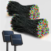 Solar String Lights 2 Pack Outdoor Lights Total 400 Led 144Ft Solar Christmas Lights 8 Modes Solar Lights Oudoor Waterproof Fo