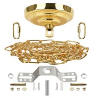 Sangle Soppfy Vingage Canopy Kit And Pendant Light Fixture Chain For Chandelier Or Swag Light Fixtures,Maximum Weight Of 60 Pounds,6 Feet,Heavy Duty,5Inch Diameter,(Pure Gold)