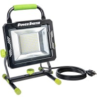 Powersmith 10,000 Lumen Portable Led Work Light With 10 Ft. Power Cord, Impact Resistant Lens, Two Brightness Settings And All Metal Housing And Stand, 2 Year Warranty