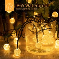 Brightown 2-Pack 60 Led 46.6 Ft Solar String Lights Outdoor, Crystal Globe Lights With 8 Lighting Modes, Waterproof Solar Powered Patio Lights For Garden Yard Porch Wedding Party Decor (Warm White)