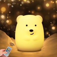 Whadarren Large Owl Night Light For Kidscute Baby Night Light Silicone Bedside Lamp Sleep Lights Eye Caring Adjustable Bri