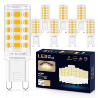 Sailstar G9 Led Bulb Warm White 3000K 40W Halogen Equivalent G9 Led Light Bulbs 4W G9 Bipin Base, 120V 400 Lumen 360Ͽ