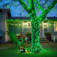 Jmexsuss 2 Pack Green Solar Christmas Lights, Each 100 Led 42.7Ft Solar Outdoor String Lights With 8 Lighting Modes Waterproof For St Patrick'S Day Decorations (Green Wire)