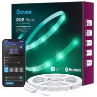 Govee Rgb Led Strip Lights, 50Ft Bluetooth Led Lights With App Control, 64 Scenes And Music Sync, Led Lights For Bedroom, Living Room, Kitchen, Party, Color Changing Light Strip, Etl Listed Adapter