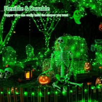 Jmexsuss 2 Pack Green Solar Halloween Lights Total 66Ft 200 Led Green Solar Lights Outdoor Waterproof Green Halloween Lights F