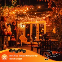 Jmexsuss 2 Pack Orange Solar Halloween Lights 33Ft 100 Led Orange Halloween Lights Outdoor Waterproof Orange Solar Lights For