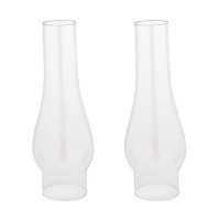 Ohlectric Glass Lamp Chimney - Chimney Transparent Glass Shade - Hand Blown Replacement For Vintage Oil Lamps - Prevent The Flame - Curvy Lamp Chimneys - 3 Inch Fitter, Pack Of 2 - Ol-44531