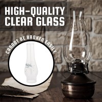 Ohlectric Glass Lamp Chimney - Chimney Transparent Glass Shade - Hand Blown Replacement For Vintage Oil Lamps - Prevent The Flame - Curvy Lamp Chimneys - 3 Inch Fitter, Pack Of 2 - Ol-44531