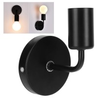 Topincn E27 Retro Wall Lamp Practical Wall Light Retro Single Head Wall Light Workmanship Black Industrial Vintage Wall Lamp Suitable Many Occasions Home Essentials