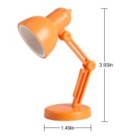 2 Pack Led Mini Table Lamp Fold-Able Night Reading Book Lamps For Home Room Computer Night Lights Eye Protections, For Night Study Travel Portable - Ld02 Orange