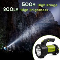 Alpswolf Camping Lantern Rechargeable Led Flashlight Spotlight Lantern With 800Lm 3600 Capacity Battery Powered Portable Brig