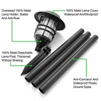 Zoohar Solar Outdoor Lights,Extra-Tall Solar Torches With Flickering Flame 4-Pack Waterproof Garden Lights,Stainless Steel Pathway Lighting Garden Decor, Yard Decorations Outdoor Auto On/Off