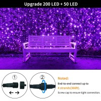 Jmexsuss 250 Led Christmas String Lights, 91.5Ft Purple Christmas Lights Outdoor Waterproof, 8 Lighting Modes Connectable Christmas Tree Lights For Yard Patio Party Christmas Decorations