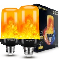 Hompavo ?Upgraded? Led Flame Light Bulbs Christmas Decorations, 4 Modes Flickering Light Bulbs With Upside Down Effect, E26/E27 Base Flame Bulb For Halloween Party Home Indoor & Outdoor (2 Pack)