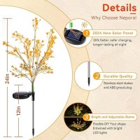 Neporal Garden Solar Lights Outdoor Waterproof Ip65 4 Pack Dusk To Dawn Golden Solar Flowers Solar Garden Lights Outdoor For Ga