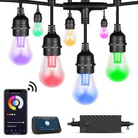 Xmcosy+ Outdoor String Lights, 98Ft Smart Rgb Led Patio Lights, App & Wifi Control, Works With Alexa, Color Changing Rgbw Outdoor Lights With 30 Dimmable Led Bulbs, Ip65 Waterproof