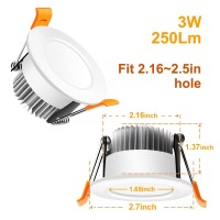 2 Inch Led Recessed Lighting Dimmable Downlight 3W35W Halogen Equivalent 3000K Warm White Cri80 Led Ceiling Light With Led