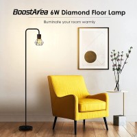 Boostarea Industrial Floor Lamp Diamond Shape Design 6W Led Bulb E26 Socket Onoff Footswitch Premium Quality Safe Easy A