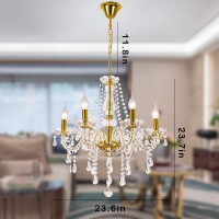 Gold Color Luxurious Candle Crystal Chandelier 6 Lights K9 Modern Crystal Chandelier For Dining Room Glass Ceiling Pendant Lam