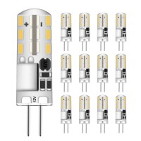 Dumiloo G4 Led Bulb Jc Type Bi-Pin Base Light Bulbs 1.5W Ac/Dc 12V 6000K Daylight White 10W T3 Halogen Bulb Replacement For Under Cabinet Puck Light, Chandelier, Rv, Landscape Lighting (12 Pack)