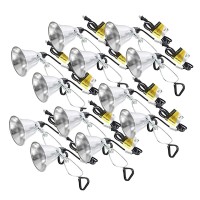 Simple Deluxe Hiwkltclamplightsx12V1 12-Pack Clamp Lamp Light With 5.5 Inch Aluminum Reflector Up To 60 Watt E26 (No Bulb Included), 6 Feet Cord