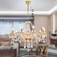 Gold Color Luxurious Candle Crystal Chandelier 10 Lights K9 Modern Crystal Chandelier For Dining Room Glass Ceiling Pendant La