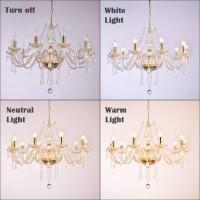 Gold Color Luxurious Candle Crystal Chandelier 10 Lights K9 Modern Crystal Chandelier For Dining Room Glass Ceiling Pendant La