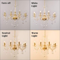 Gold Color Luxurious Candle Crystal Chandelier 8 Lights K9 Modern Crystal Chandelier For Dining Room Glass Ceiling Pendant Lam