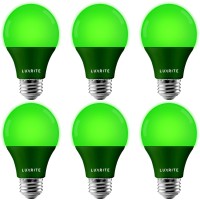 Luxrite A19 Led Green Light Bulb, 60W Equivalent, Non-Dimmable, Ul Listed, E26 Standard Base, Indoor Outdoor, Porch, Christmas, Decoration, Party, Holiday, Event, Home Lighting (6 Pack)