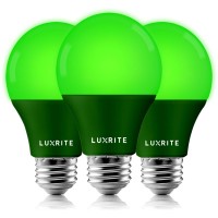 Luxrite A19 Led Green Light Bulb 60W Equivalent Nondimmable Ul Listed E26 Standard Base Indoor Outdoor Porch Christmas