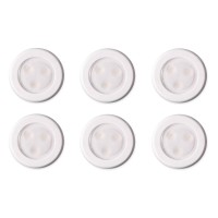 Westek Bl-Putn-W6 Ultra-Thin Led Puck Light, 6Pk, Batteries Included, White