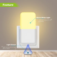 Maz-Tek Plug In Night Light, Warm White Led Nightlights With Smart Dusk To Dawn Sensor For Kids, Nursery, Ideal For Bedroom, Bathroom,Hallway, Stairs, Kitchen, 4 Pack