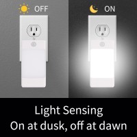 4In1 Led Night Light Emergency Backup Light Motion Sensor Dusktodawn Sensor Rechargeable Battery Operated 5000K Daylight