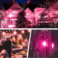 Kqhben Led Pink Light Bulb 9Watts Equivalent 60W With E26 Base For Wedding Halloween Christmas Party Bar Decor, 6-Pack