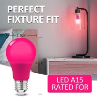 Kqhben Led Pink Light Bulb 9Watts Equivalent 60W With E26 Base For Wedding Halloween Christmas Party Bar Decor, 6-Pack