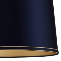 Navy Blue Medium Drum Lamp Shade With Navy And Gold Trim 14