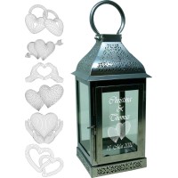 Udig Lanterns Metal Metal Lantern In Silver With Engraving Various Designs For Wedding 31 X 15 Cm