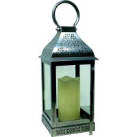 Udig Lanterns Metal Metal Lantern In Silver With Engraving Various Designs For Wedding 31 X 15 Cm