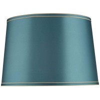 Soft Teal Medium Drum Lamp Shade With Gold Trim 14 Top X 16 Bottom X 11 High Spider Replacement With Harp And Finial Spri