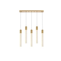 Weston 5 Lights Pendant In Satin Gold