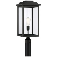 John Timberland Eastcrest Modern Outdoor Post Light Fixture Textured Black Metal 22 1/2