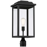 John Timberland Eastcrest Modern Outdoor Post Light Fixture Textured Black Metal 22 1/2