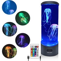 Kammoy Jellyfish Lamp, Electric Jellyfish Lava Lamp For Adults, Jellyfish Tank Table Lamp, Color Changing Jellyfish Aquarium, Home Decor And Room Mood Light Attached With 8 Free Luminous Stones