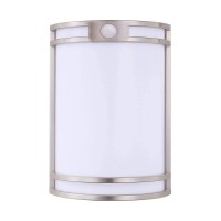 Cloudy Bay Indoor/Outdoor Motion Sensor Led Wall Light,120V 15W 1000Lm Porch Light,3000K/4000K/5000K Selectable,Wet Location,Brushed Nickel