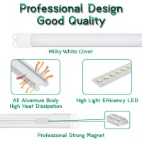 Superiorly 2Ft 18W Magnetic Mount Led Retrofit Kit For Fluorescent Tube Replacement, 2 Led Light Strips 5000K Daylight Light,Super Bright 2700 Lm,Milky Cover,Commercial Indoor Light Fixture